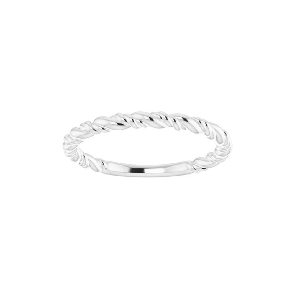 Platinum Stackable Rope Ring - Picture 2 of 5